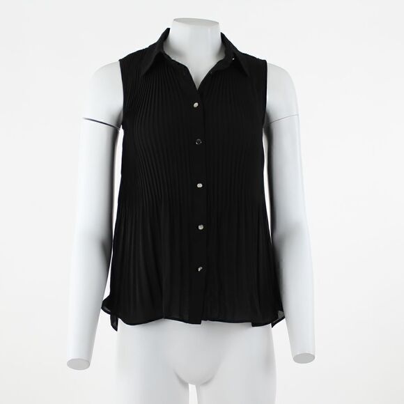 T Tahari Sleeveless Pleated Blouse - Picture 2 of 5